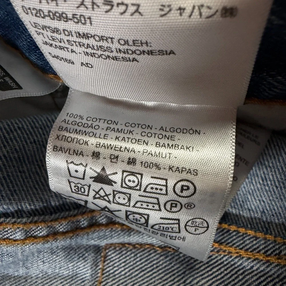 Levi's 505 Jeans Mens 34x30 Blue Cotton Denim Straight Travel Workwear Utility